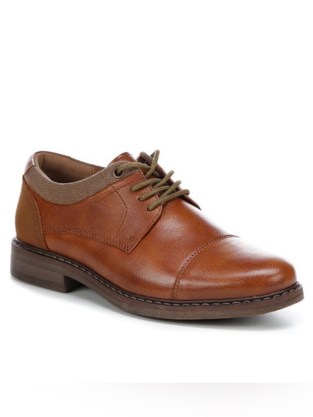 Children's Lace-Up Dress Shoe in Cognac Brown, Freeman Randy Shoes, Boys size 3